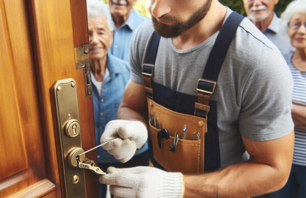 Wezembeek-Oppem - door opened by a locksmith