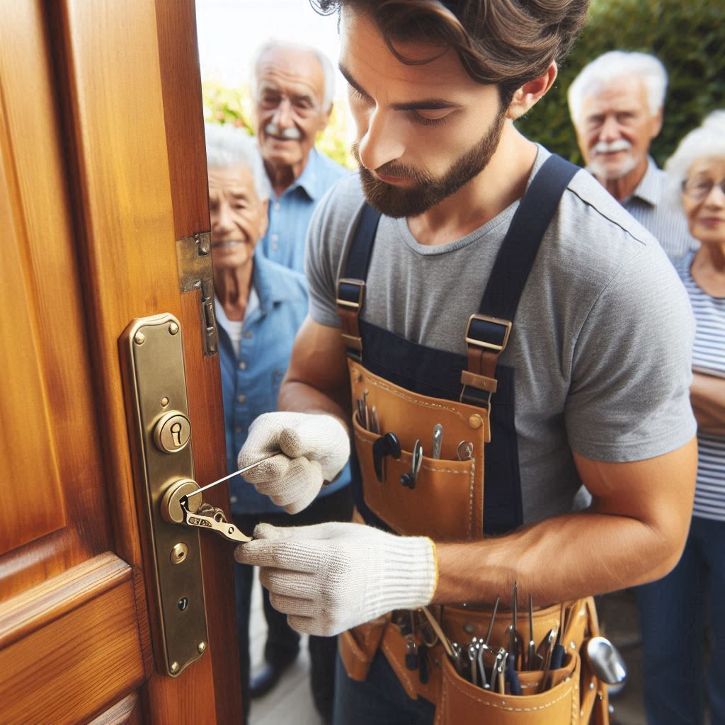 Wezembeek-Oppem - door opened by a locksmith